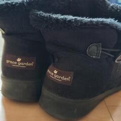 ムートンブーツ黒24.0の画像