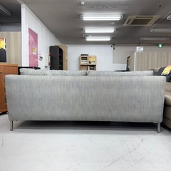 【お買い得‼️】定価35万以上♪ アイラーセン 190cm幅3人掛けソファ ストリームライン フェザー入りクッション グレー♪の画像
