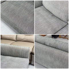 【お買い得‼️】定価35万以上♪ アイラーセン 190cm幅3人掛けソファ ストリームライン フェザー入りクッション グレー♪の画像