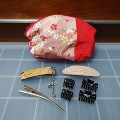 ヘアアクセサリーセット　和風ポーチ　kikou ヘアクリップ　バレッタ