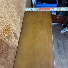 M0117702K カリモク リビング収納 引き出し 収納家具 電話台 FAX台 花台 飾り棚 レトロ 国産家具 和製アンティーク 現状品 中古品の画像
