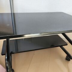 パソコンデスク/テレビ台/ロータイプ/キャスター付き/2段の画像