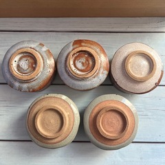 お茶碗　湯呑み茶碗　5個 木箱入り　5客　陶芸　小鉢　昭和レトロ　おかず皿　希少の画像