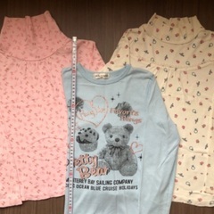 used 女の子 秋冬 洋服 130 140 トップス 長袖 ハイネック ジーンズ おまとめ セットの画像