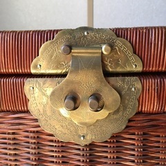 アメリカ購入 籐製収納スツール(大)の画像