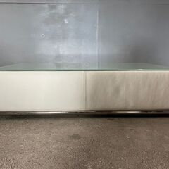 『KELVIN GIORMANI』ケルビンジョルマーニ センターテーブル リビングテーブル ガラステーブル ローテーブル 革 レザー RWcen1の画像