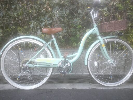 整備済み中古自転車　24インチ　税別￥9.980-　子供車　美品　LEDオートライト　外装６段　グリーン117