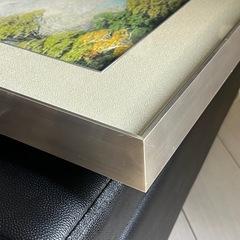 福岡小次郎　新緑　春山　和紙画　和風画　日本画　額　屏風　障子紙　ちぎり絵　和紙の画像