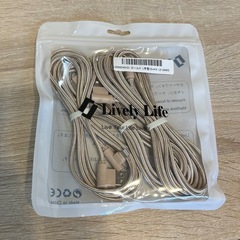 ロングサイズiPhoneのL字型の充電ケーブル　2m×3個セット