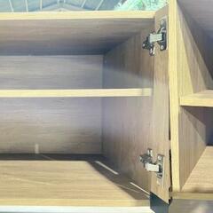 ☆キッチンボード☆食器棚 レンジボード W90cm 木目調+スチール