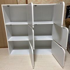扉付き3段カラーボックス2個の画像