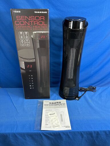 【動作保証あり】TEES 2019年 TSH-646-BK 1200W タワー型 セラミック ファンヒーター【管理KRK1020】