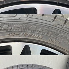 バリ溝　夏タイヤ　ホイール4本セット　165/55/R15　2023年製造 の画像