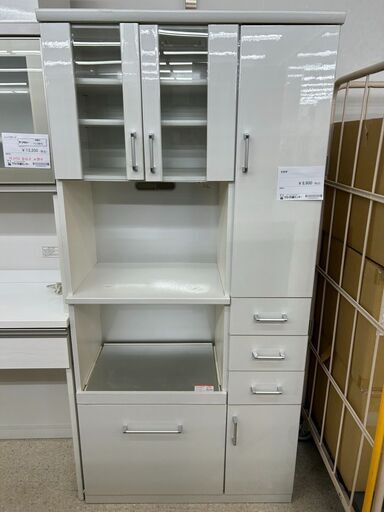 ★ジモティ割あり★  食器棚 白 H182.6×D43×W88 クリーニング済み TJ10561