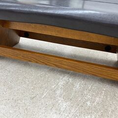 ★ジモティ割あり★  ベンチ ダークブラウン H42.5×D47×W128 クリーニング済み TJ10562の画像