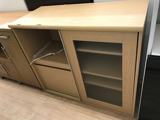 ★ジモティ割あり★  レンジ台 ナチュラル H90×W105×D47 クリーニング済み KJ7759