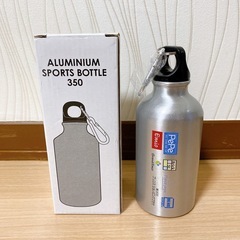 カラビナ付き　アルミボトル　アルミニウムスポーツボトル　350m...