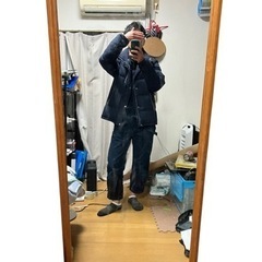 大型ミラー 天然木使用 68×159×2.5cm ブラウンベージ...