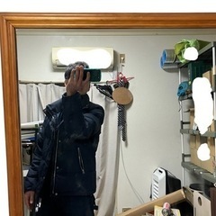 大型ミラー 天然木使用 68×159×2.5cm ブラウンベージュ 大型鏡 全身用の画像