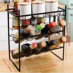 調味料ラック　コンロ下ラック　キッチン収納の画像