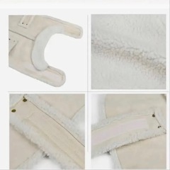 犬　服　コート　防寒着　ジャケット　モコモコ　大型犬　オシャレ　裏は総ボア　おでかけ　ムートン風の画像