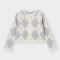 【決まりました】GU アーガイルショートカーディガン