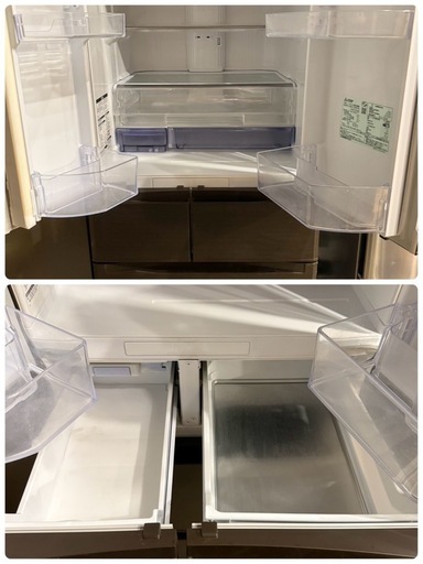 三菱　MITSUBISHI　2016年製　フラットデザイン　6ドア大容量大型冷蔵庫　470L　MR-JX48LZ-RW1 【札幌　清田区　店頭引取可】