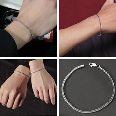 ステンレス/男女兼用チェーンブレスレット（新品）在庫数2の画像