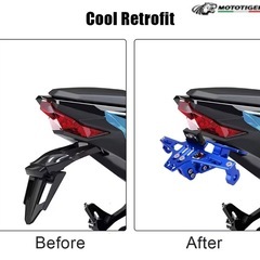 新品未使用　汎用 フェンダーレス ナンバーステー アルミ LEDナンバー灯付　ホンダ　ヤマハ　スズキ　カワサキ　の画像