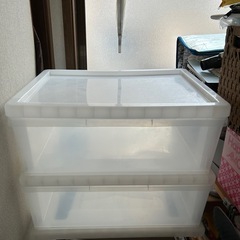 2段収納引き出し。美品。プラスチック製軽いです。サイズ約高さ42㌢幅53㌢奥行39㌢の画像