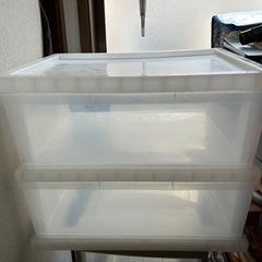 2段収納引き出し。美品。プラスチック製軽いです。サイズ約高さ42㌢幅53㌢奥行39㌢の画像