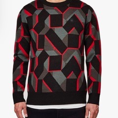 G-Star RAW(ジースターロゥ)ニット セーター メンズ 長袖 黒 赤の画像
