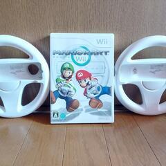Wii マリオカート ハンドル2つの画像