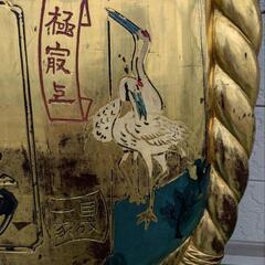 超希少！白鶴 木製 看板 99cm×85cm◆白鶴酒造 日本 特等 清酒 金冠 自成一家◆レトロ アンティークの画像