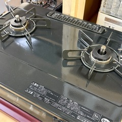 お引取り限定 美品 20年製 リンナイ ラクシエファイン 都市ガス用コンロ 2口ガステーブル RT66WH1RG-BAR の画像