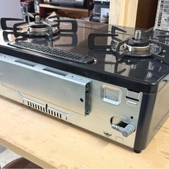 お引取り限定 美品 20年製 リンナイ ラクシエファイン 都市ガス用コンロ 2口ガステーブル RT66WH1RG-BAR の画像