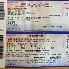 高嶋ちさ子12人のヴァイオリニスト松本公演2/2チケット