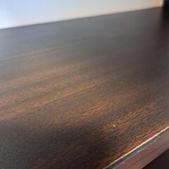 ニトリ デスク ブラウン 本棚つき 机の画像