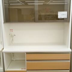 ★ジモティ割あり★ 松田家具 食器棚 ベージュ H205×W118×D48.5 クリーニング済み KJ7765