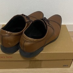 テクシーリュクス 牛革 ストレート 紳士靴 アシックス ブラウン TU7010の画像