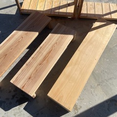 味わいある玄関昇降台＆木のシェルフセット 1500円でお譲りします！の画像