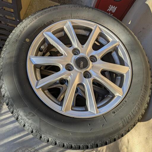 アルミホイールタイヤ中古4本セット 155/65-14インチ 中古】☆バリ山