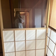 障子 2枚 アルミ枠 