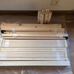 カズさん用シングル 総ヒノキすのこベッドフレーム(N-NTL)　ニトリマットレス付きの画像