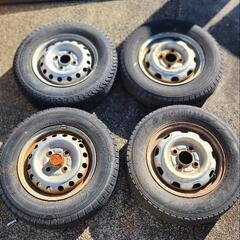 ジャンク品　軽用タイヤ付き鉄チンホイール