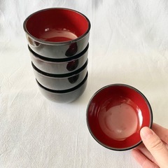 漆　お椀 フォーク　セット　5つの画像