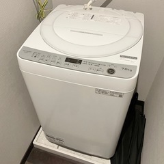 SHARP シャープ 洗濯7.0kg/風乾燥3.0kg 全自動洗濯機 ES-GE7F-W ホワイト系 2022年製 ステンレス穴なし槽 縦型 上開き 簡易乾燥機能付き