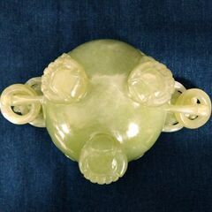 中国美術品 香炉 翡翠 緑石 台座付き 古道具 アンティーク ヴィンテージ 軟玉 茶道具 古民家 伝統工芸 札幌市 中央区 南12条の画像