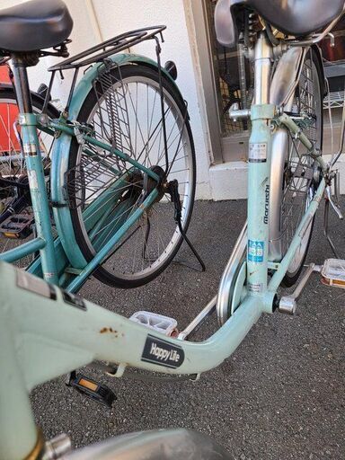 ★店頭にて試乗可★ J6545　maruishi　丸石自転車　シティサイクル　Happy Life　ライトブルー　24インチ　オートラ