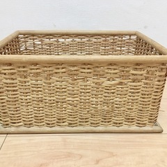 【廃盤旧型】無印良品 重なるブリ材長方形バスケット・中